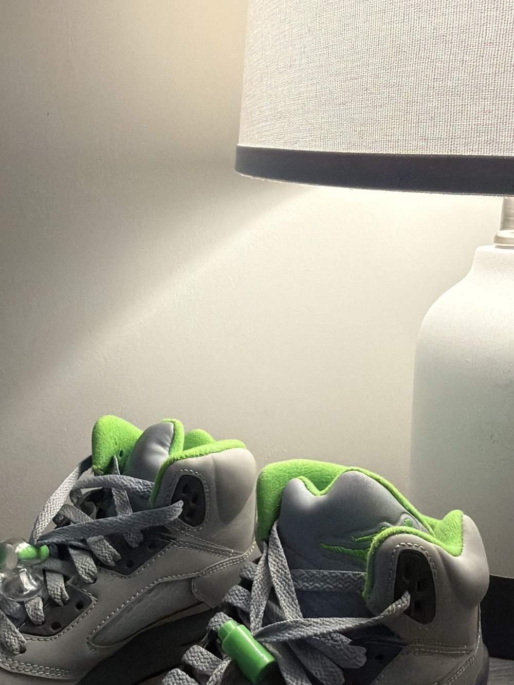 Jordan Kids High-Top Sneakers in Neon Green and Gray